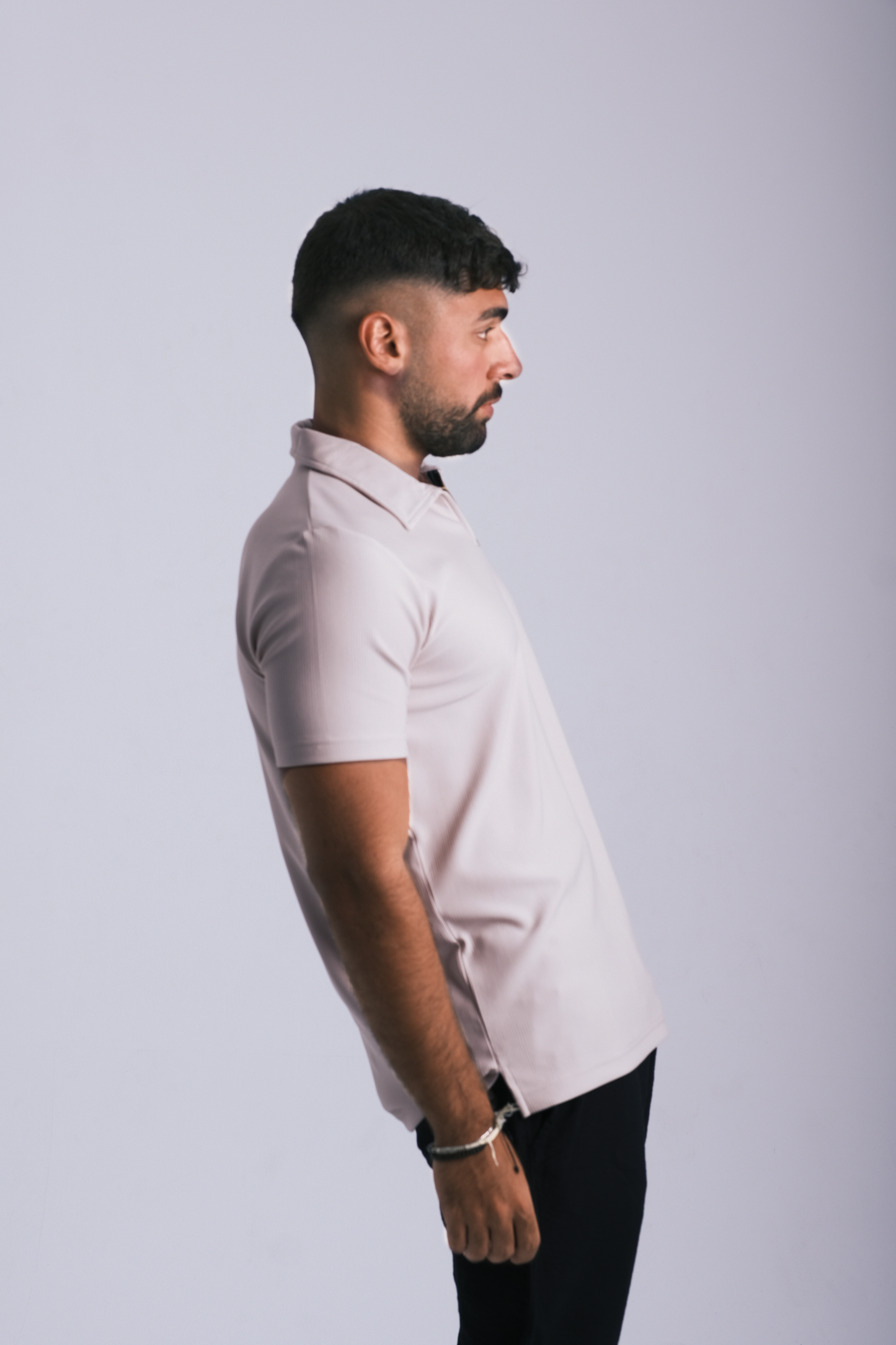 BEIGE ZIP-UP POLO